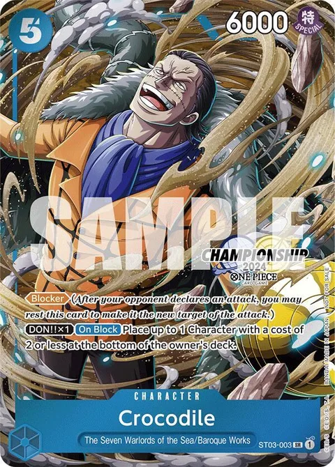 Crocodile (CS 2024 Celebration Pack), card ST03-003 from One Piece Promotion Cards