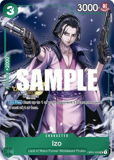 Izo (CS 2023 Celebration Pack), card OP01-033 from One Piece Promotion Cards
