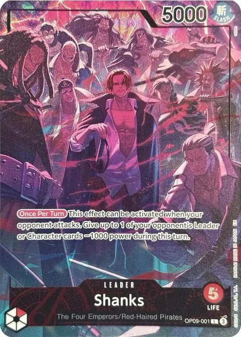 Shanks (English Version 2nd Anniversary Set), card OP09-001 from One Piece Promotion Cards