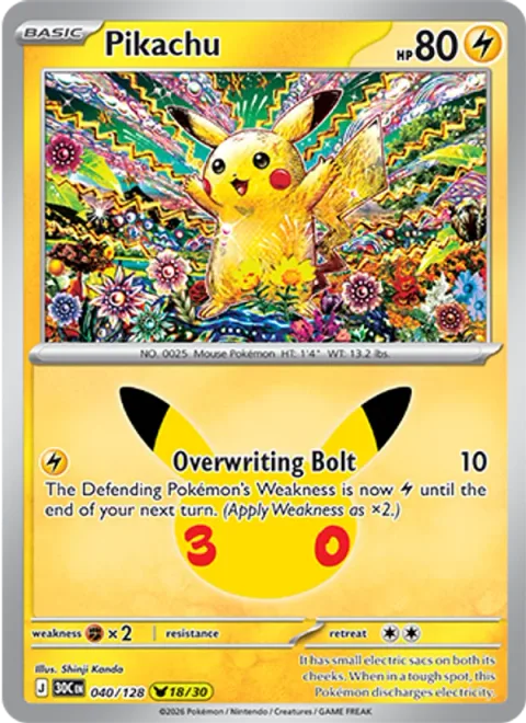 Pikachu, card 040 from 30th Celebration