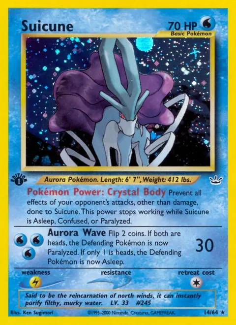 Suicune, card 14 from Neo Revelation