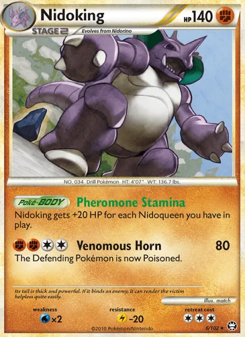 Nidoking, card 6 from Triumphant