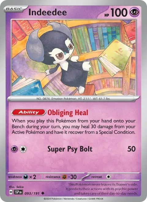 Indeedee, card 093 from Surging Sparks