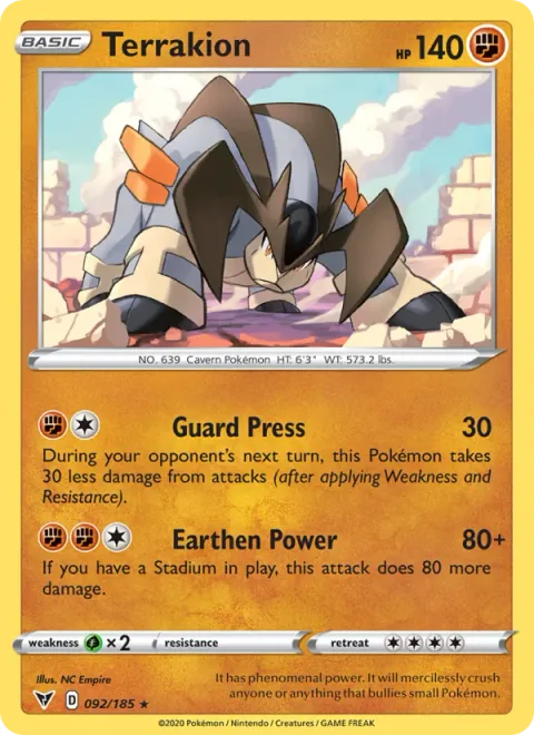 Terrakion, carte 92 de Vivid Voltage