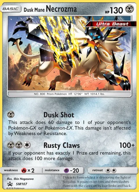 Dusk Mane Necrozma, card SM107 from SM Black Star Promos