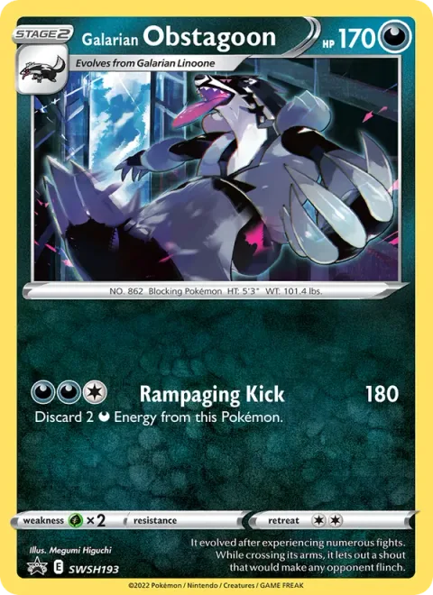 Galarian Obstagoon, carte SWSH193 de SWSH Black Star Promos