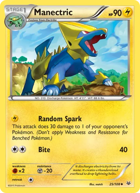 Manectric, card 25 from Roaring Skies