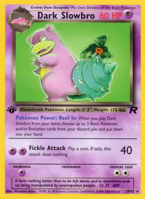 Dark Slowbro, card 29 from Team Rocket