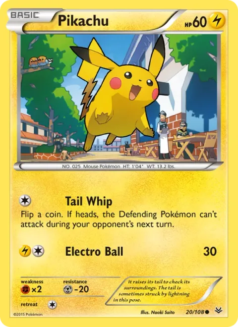 Pikachu, card 20 from Roaring Skies