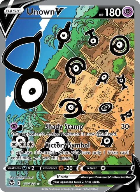 Unown V, card 177 from Silver Tempest