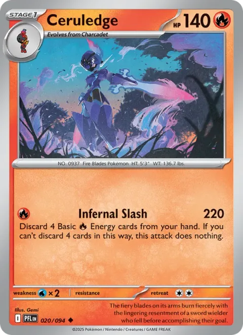 Ceruledge, card 020 from Phantasmal Flames