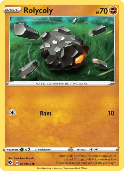Rolycoly, carte 31 de Champion's Path