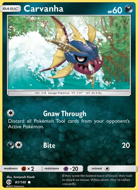 Carvanha, card 81 from Sun & Moon