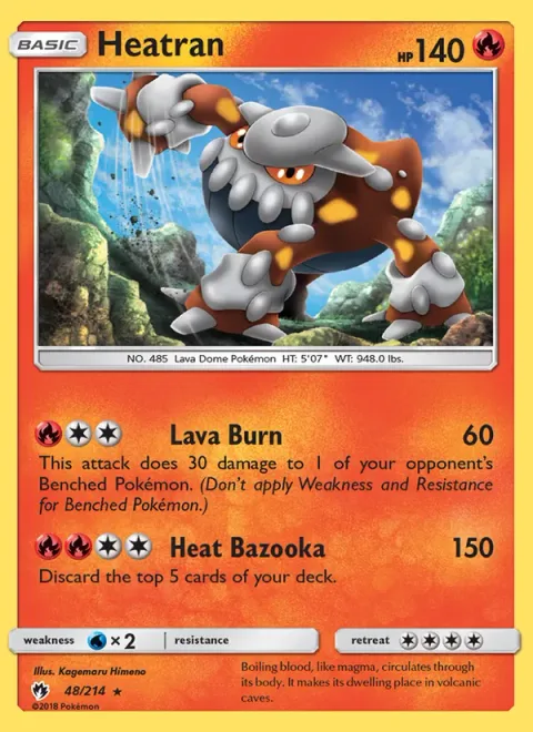 Heatran, card 48 from Lost Thunder