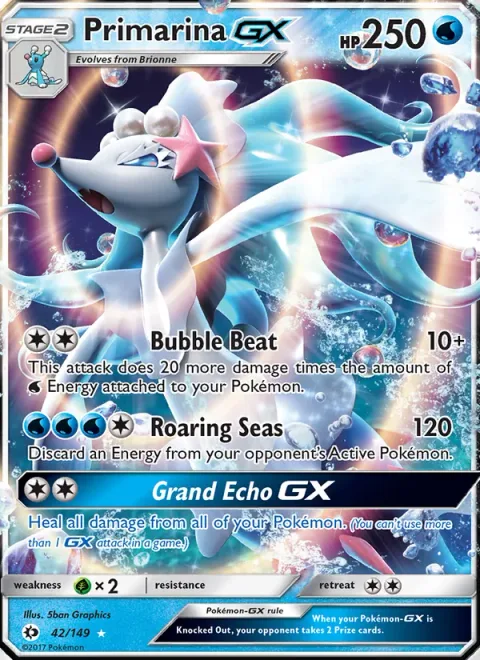 Primarina GX, card 42 from Sun & Moon