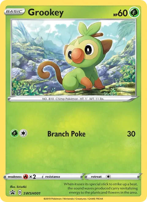 Grookey, carte SWSH001 de SWSH Black Star Promos