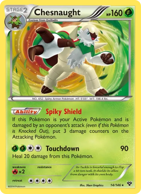 Chesnaught, card 14 from XY
