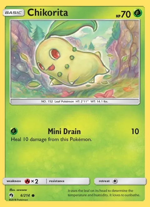 Chikorita, carte 6 de Lost Thunder