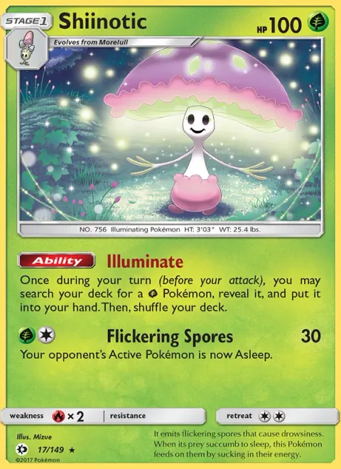 Shiinotic, card 17 from Sun & Moon