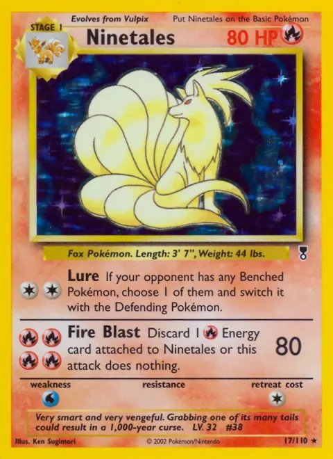 Ninetales, card 17 from Legendary Collection