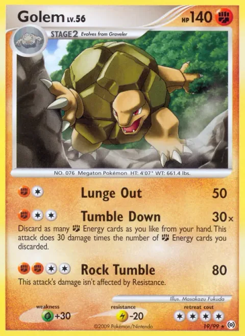 Golem, card 19 from Arceus
