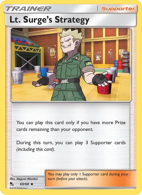 Lt. Surge’s Strategy, card 60 from Hidden Fates