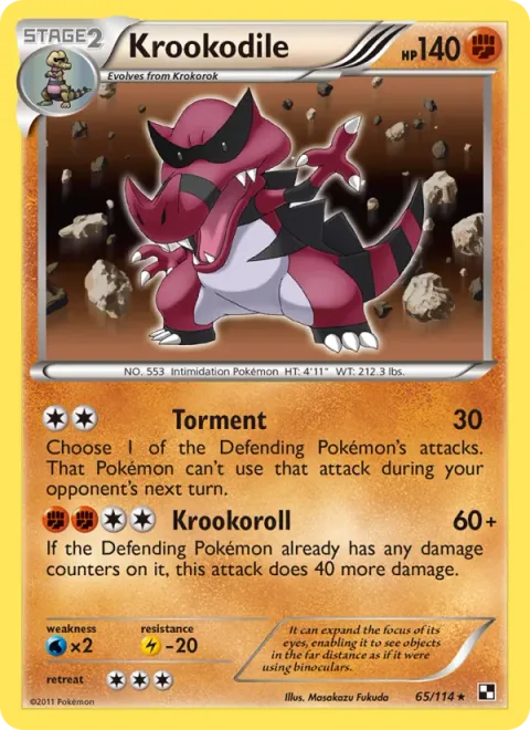 Krookodile, card 65 from Black & White
