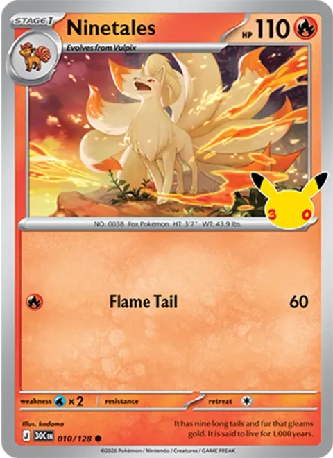 Ninetales, carte 010 de 30th Celebration