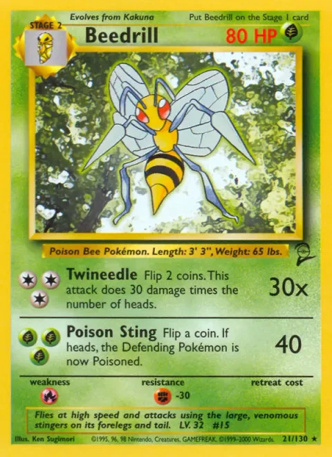 Beedrill, carte 21 de Base Set 2