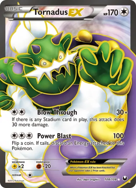 Tornadus-EX, card 108 from Dark Explorers