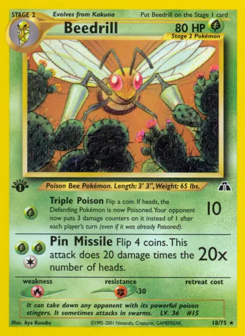 Beedrill, card 18 from Neo Discovery