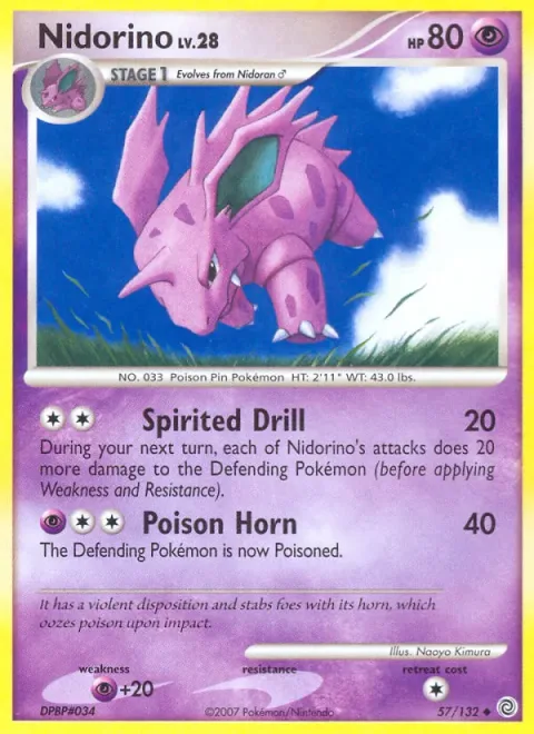 Nidorino, carte 57 de Secret Wonders