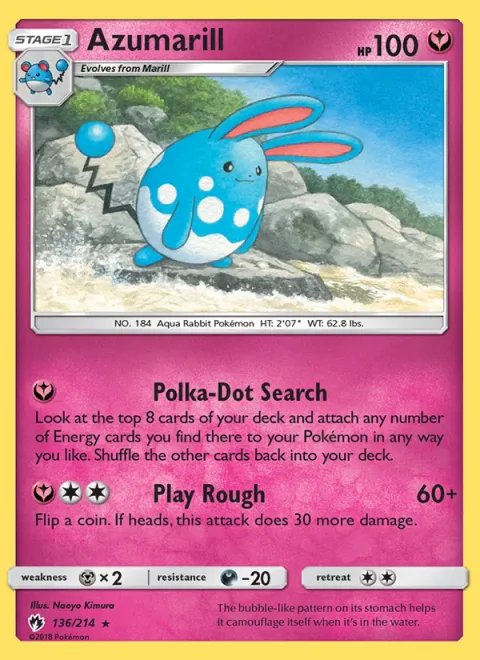 Azumarill, carte 136 de Lost Thunder