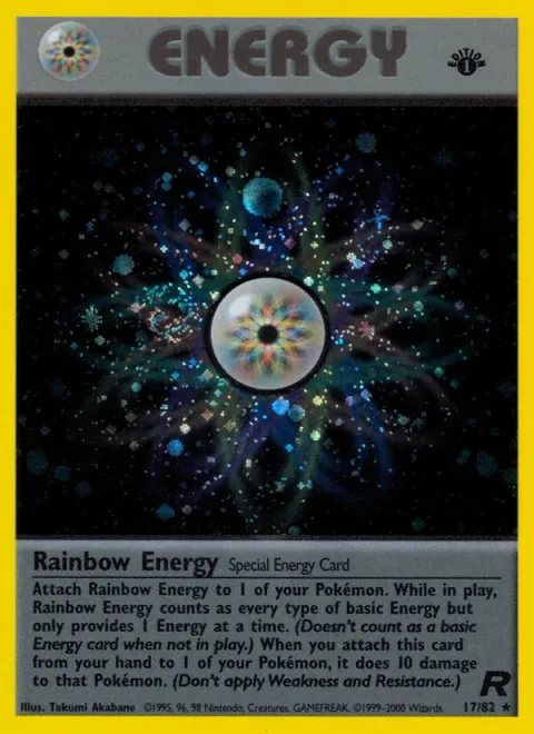 Rainbow Energy, card 17 from Team Rocket