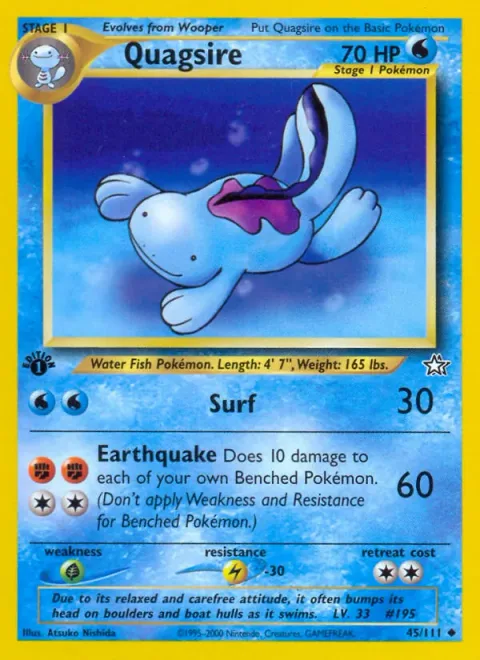 Quagsire, card 45 from Neo Genesis