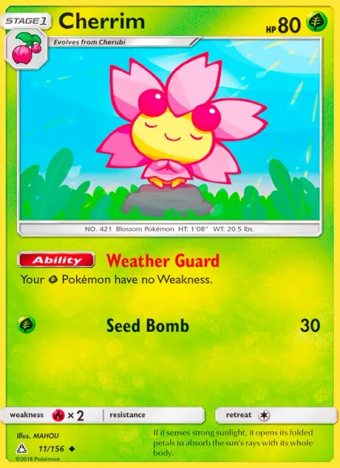 Cherrim, card 11 from Ultra Prism