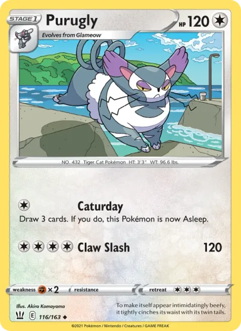 Purugly, card 116 from Battle Styles