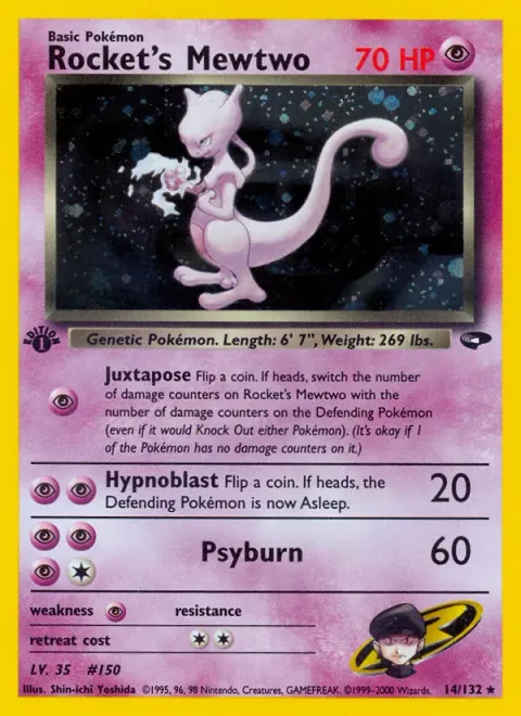 Rocket's Mewtwo, carte 14 de Gym Challenge