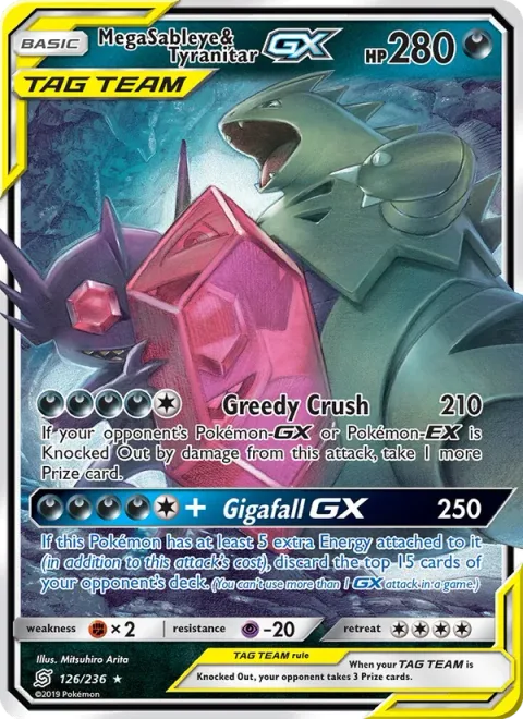 Mega Sableye & Tyranitar GX, carte 126 de Unified Minds