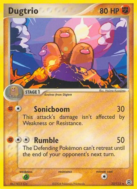 Dugtrio, card 22 from FireRed & LeafGreen