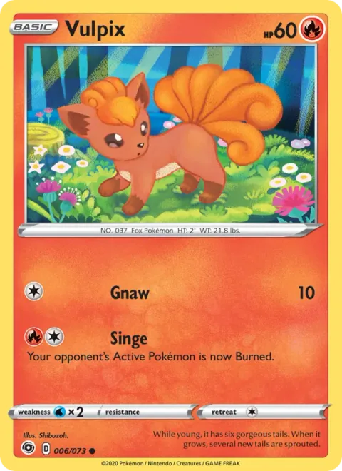 Vulpix, card 6 from Champion's Path