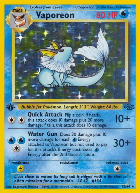 Vaporeon, card 12 from Jungle