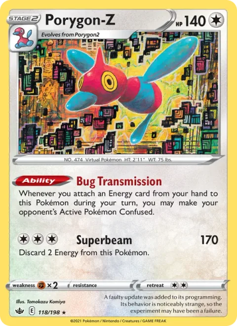 Porygon-Z, card 118 from Chilling Reign