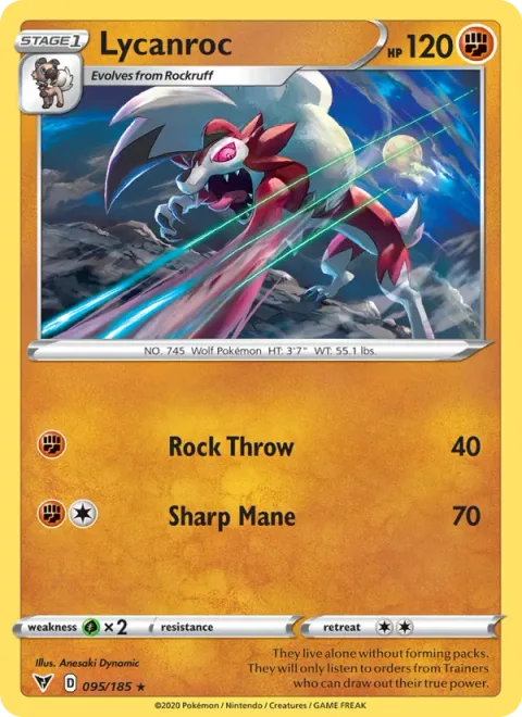Lycanroc, carte 95 de Vivid Voltage