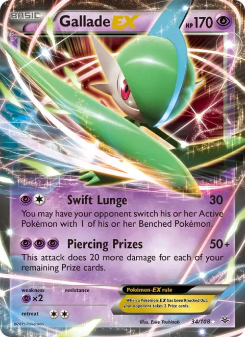 Gallade EX, card 34 from Roaring Skies