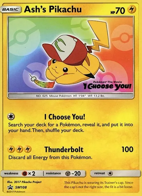 Ash's Pikachu, carte SM108 de SM Black Star Promos