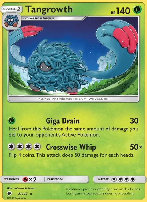 Tangrowth, card 8 from Burning Shadows