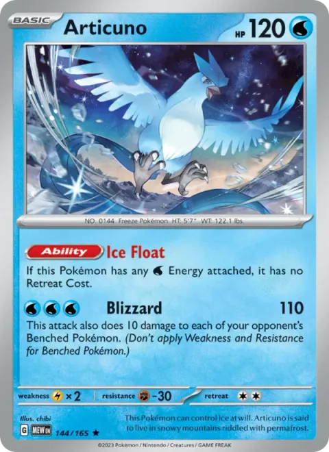 Articuno, carte 144 de 151