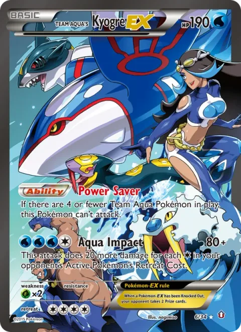 Team Aqua's Kyogre EX, card 6 from Double Crisis