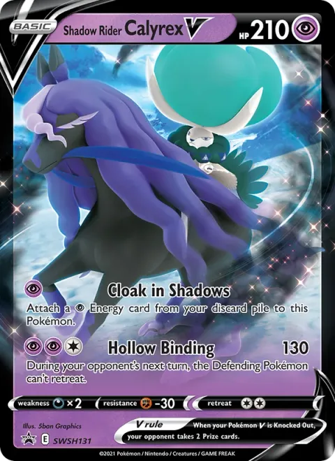 Shadow Rider Calyrex V, card SWSH131 from SWSH Black Star Promos